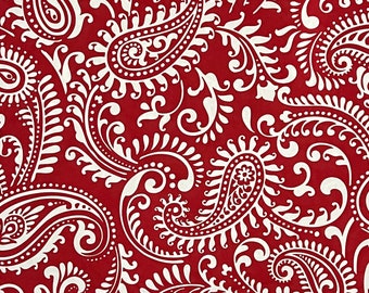 Crimson Red Paisley Decorative Throw Pillow Cover