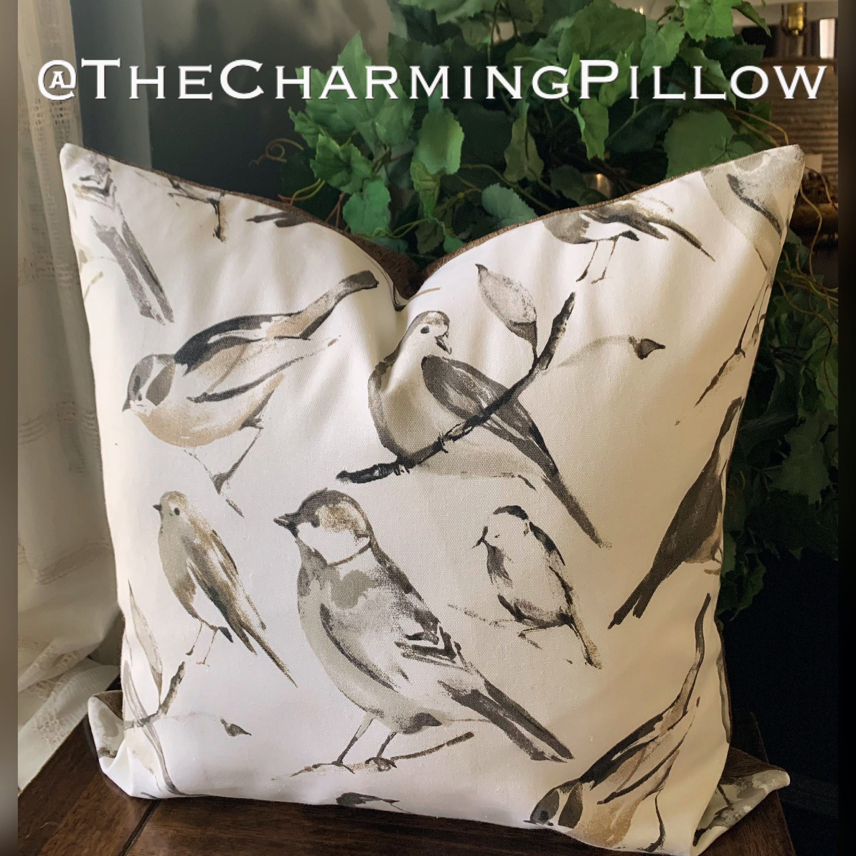 Bird Watcher Meadow Decorative Throw Pillow Cover