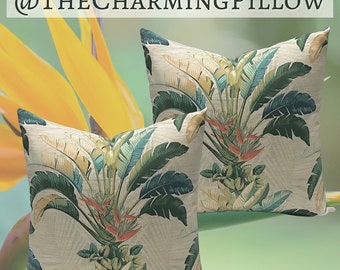 Tommy Bahama Banana Leaves Wicker Outdoor Decorative Throw Pillow Cover