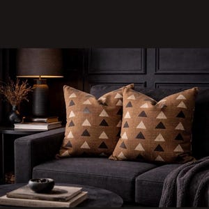 Nomadic Triangle MudCloth Decorative Throw Pillow Cover