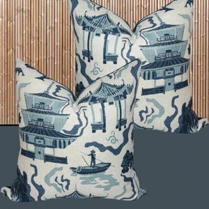 Chinois Kumano Linen Decorative Throw Pillow Cover