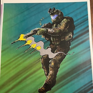 Drop Trooper” signed 11x17 art print.  4