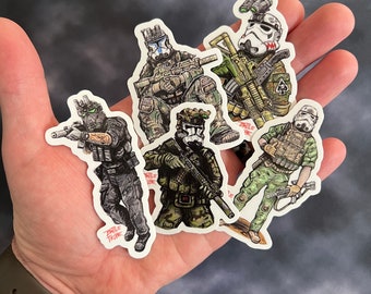 Pacote de mini adesivos do Soldado da Tribo de Batalha
