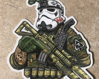 White border - Battle Tribe Trooper sticker   5H