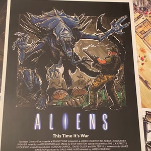 11x17 Matt Rendar signed “ALIENS’ 11x17 movie poster 3A
