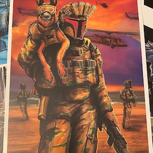 Battle tribe “Boba Fetch”11x17 signed art print 1A