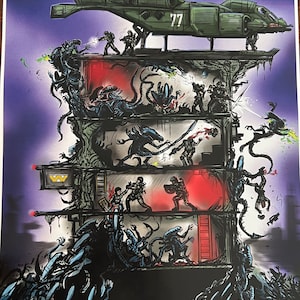 Aliens VS Marines signed 11x17 art prints     3
