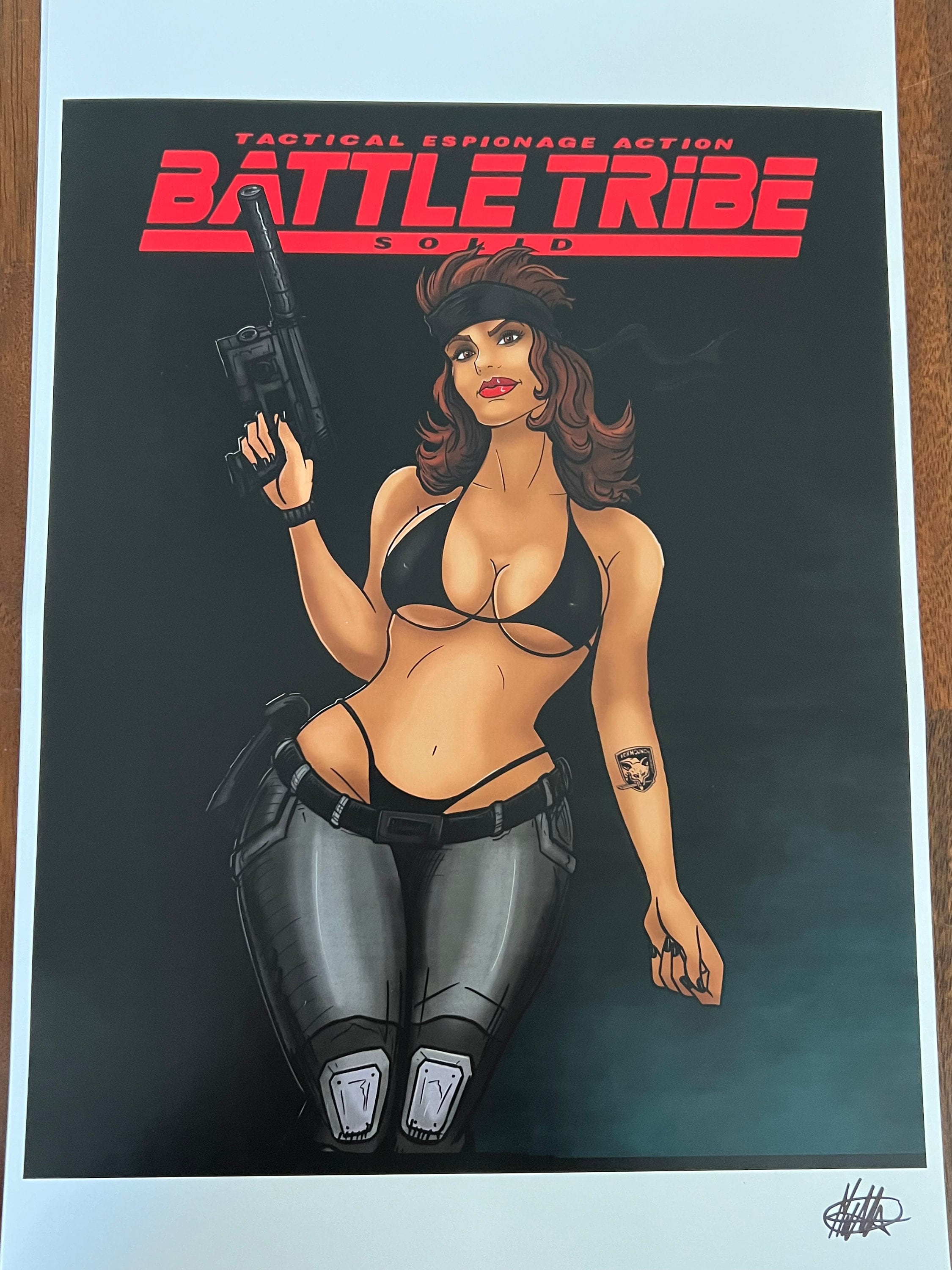 Battle Tribe Snake pin up 11x17 signed art print