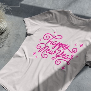 Happy New Year SVG, PNG | File for Cricut | Holiday Merch | T-shirts, Sweatshirts, and Totes | Instant Download