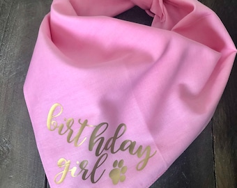 Birthday Girl Dog Bandana. Dog Birthday Bandana. Dog Birthday Party. Puppies First Birthday. Personalized Dog Bandana. Custom Dog Bandana