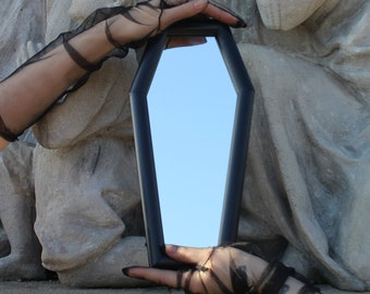 Coffin mirror / gothic wall hanging framed mirror / goth room decor / vampire aesthetic / witchy decor / gothic home decor and furniture