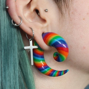 Rainbow gauges / spiral ear gauges / gauge earrings / spiral ear plugs / 3mm - 25mm gauges / 8g 6g 4g 2g 0g 00g gauge / spiral ear tapers