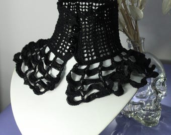 Gothic high neck ruffled collar choker / vampire goth witchy clothing / victorian gothic necklace / dark academia romantic goth accesories