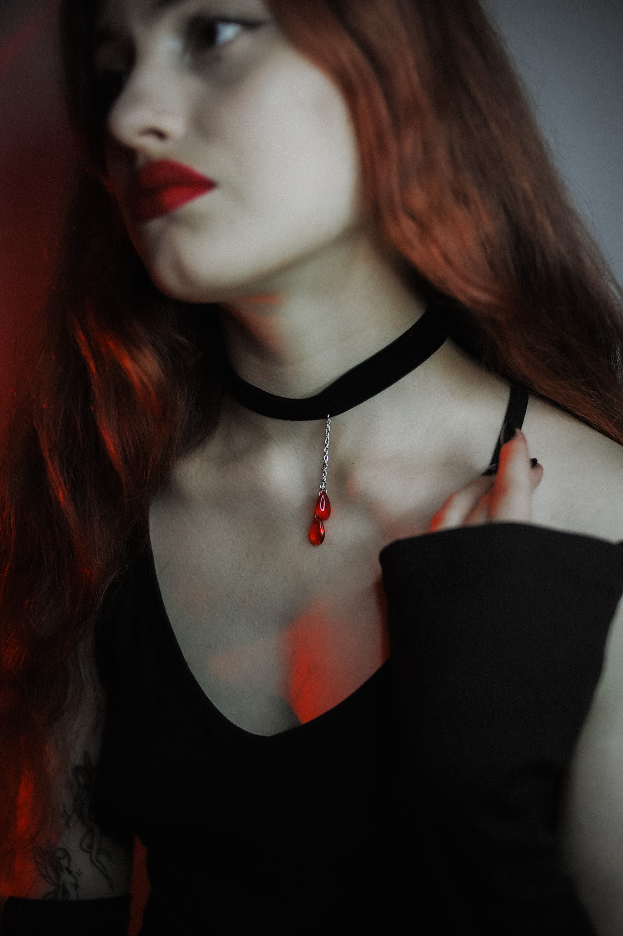 Vampire Bite Necklace / Black Velvet Choker / Halloween Necklace ...
