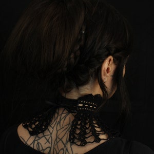 Gothic lace choker-collar / vintage core / gothic vampire jewelry / handmade gothic choker / victorian choker / extra wide full neck choker