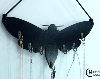 Moth jewelry holder / gothic jewelry organizer / wall key holder / butterfly jewelry holder / witchy room decor / wall keychain holder