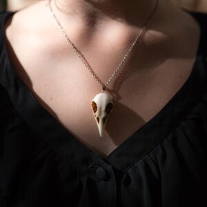 Biker Viking Vintage Punk Jewelry Crow Head Bird Skull Necklace Pendant Hip Hop