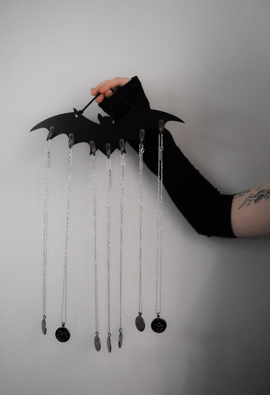 Bat Jewelry Holder / Halloween Decor / Gothic Home Decor / Wall Jewelry