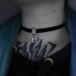 Pastel Goth Choker Lilac Moon Roses Bell Chains Bow Lolita Black