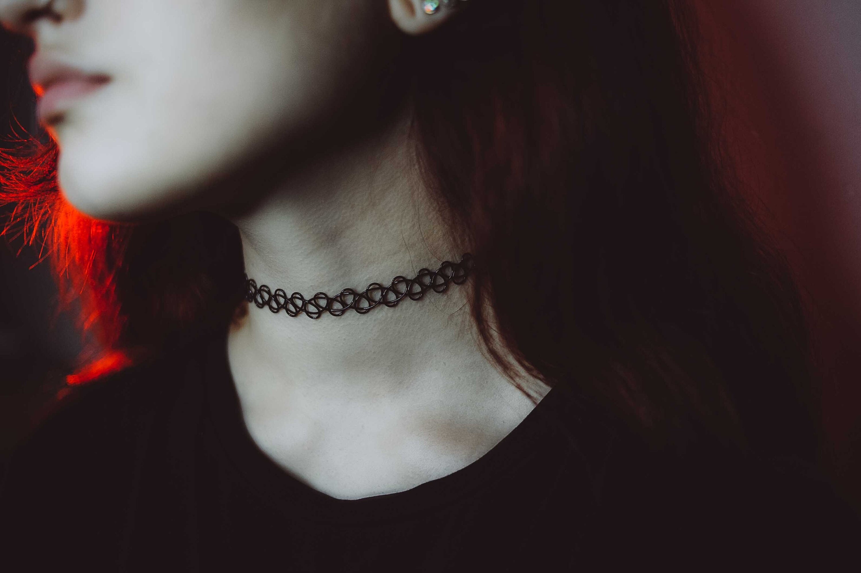 Black Simple 90s Tattoo Choker Necklace 