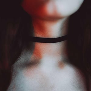Elastic velvet choker / thin black velvet choker / stretchy choker / goth collar / gothic choker / punk collar / goth necklace / nu goth image 5