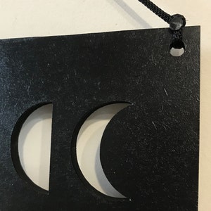 Moon phases wall hanging jewelry organizer / wood jewelry hanger for the wall / goth jewelry organizer / gothic necklace holder / moon phase image 11