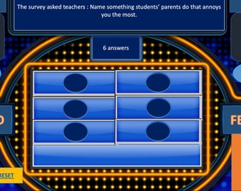 FEUD Quiz Game With Score Counter Across All Slides and Bonus Round Template (For PowerPoint Only)