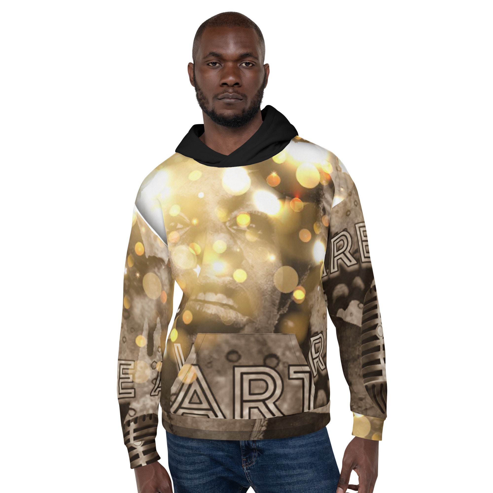 Gold Glitter Black Hoodie Tribute to Nina Simone - Etsy