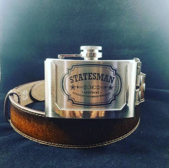 Custom Statesman Flask Belt Buckle Etsy