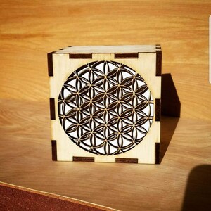 Flower of Life Wooden Nightlight, Wooden Lamp