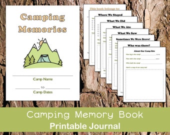 Printable Kids Camping Memory Booklet - Scrapbook - Journal - Family Camping - Girl Scouts - Boy Scouts