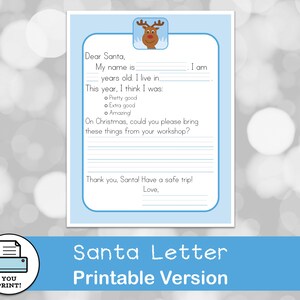 Download, Sofort, druckbar, Weihnachtsbrief, Weihnachtswunschliste, Handschriftführer, Kinderweihnachtsliste, Lieber Weihnachtsmann, Weihnachtswunschliste