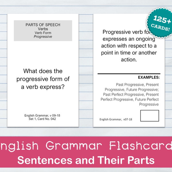 English Grammar, Essential, Flashcards, Notecards, Parts of Speech, Sentences, Grammar Rules, Classical Education, Classical Conversations