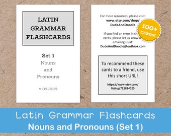Latin Grammar, Nouns and Pronouns, SET 1 - Flashcards, Notecards, Study, Teach, Homeschool, Challenge, Classical Conversations