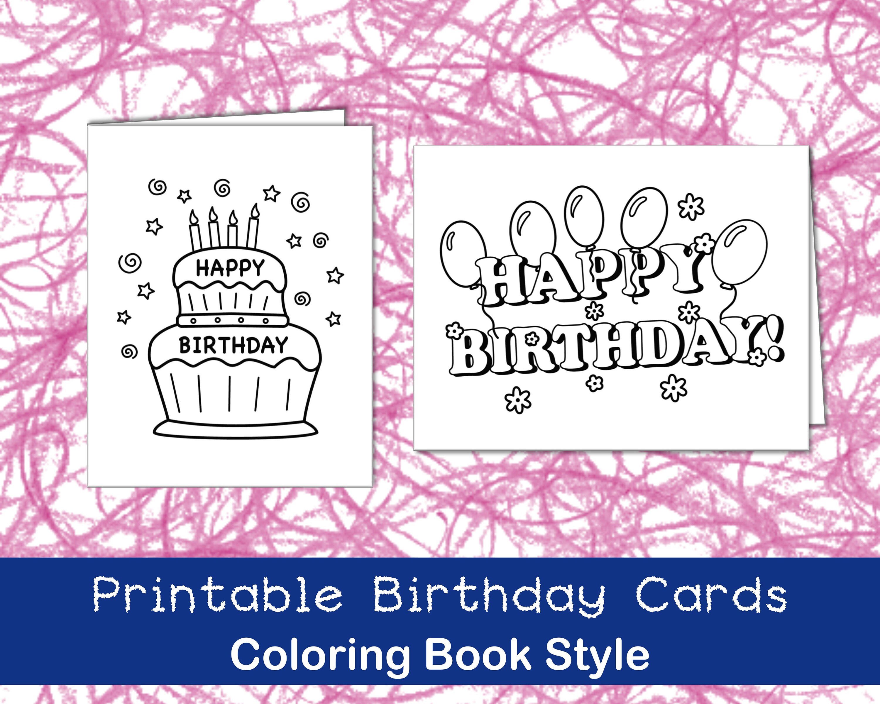 printable download kids birthday cards children last minute etsy