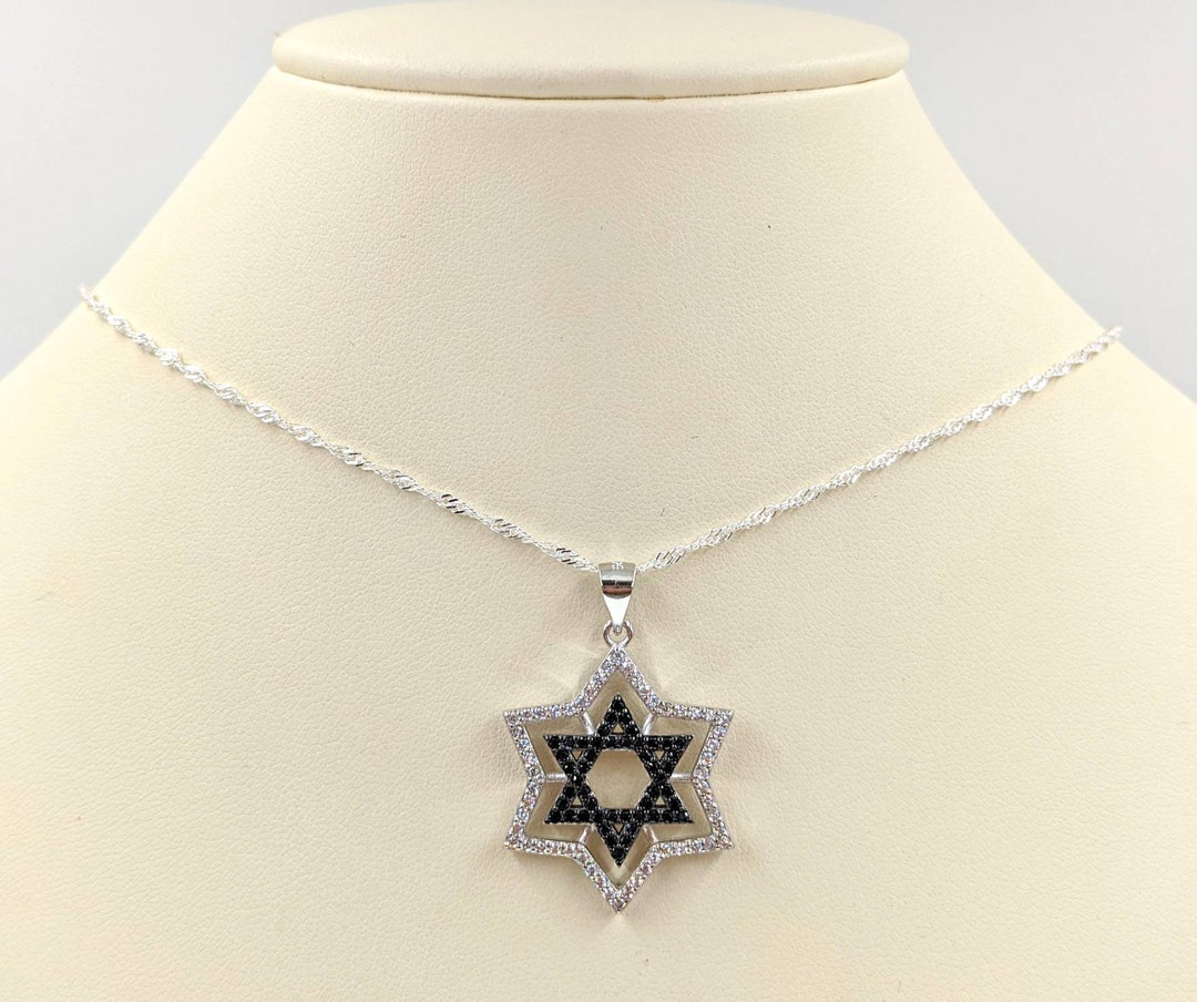 Star of David Delicate Pave Crystal Pendant Necklace