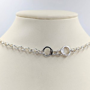 Police Officer Necklace, 925 Sterling Silver Handcuff Necklace; Heavy Chain Sterling Silver Handcuff Pendant Necklace; Handcuffs Necklace