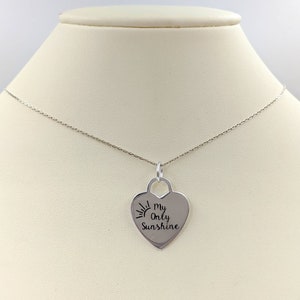 You Are My Sunshine Heart Necklace; You Are My Sunshine, My Only Sunshine Necklace; 925 Sunshine Necklace; My Sunshine Heart, Infinity Close