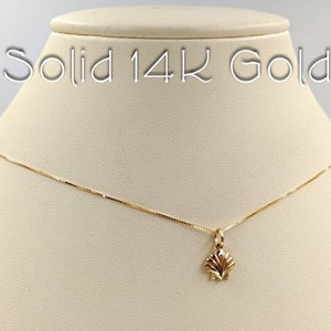 Tiny Solid 14K Gold Seashell; 14K Gold Scallop Shell Pendant; Scallop Seashell; Real Gold Shell Scallop; 14K Gold Scallop Shell Necklace