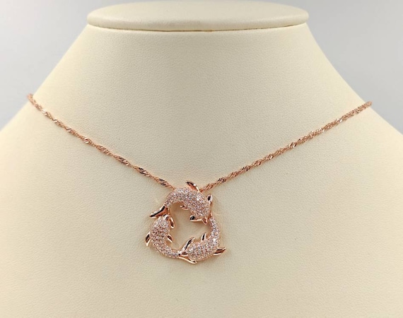 Rose gold dolphin best sale necklace