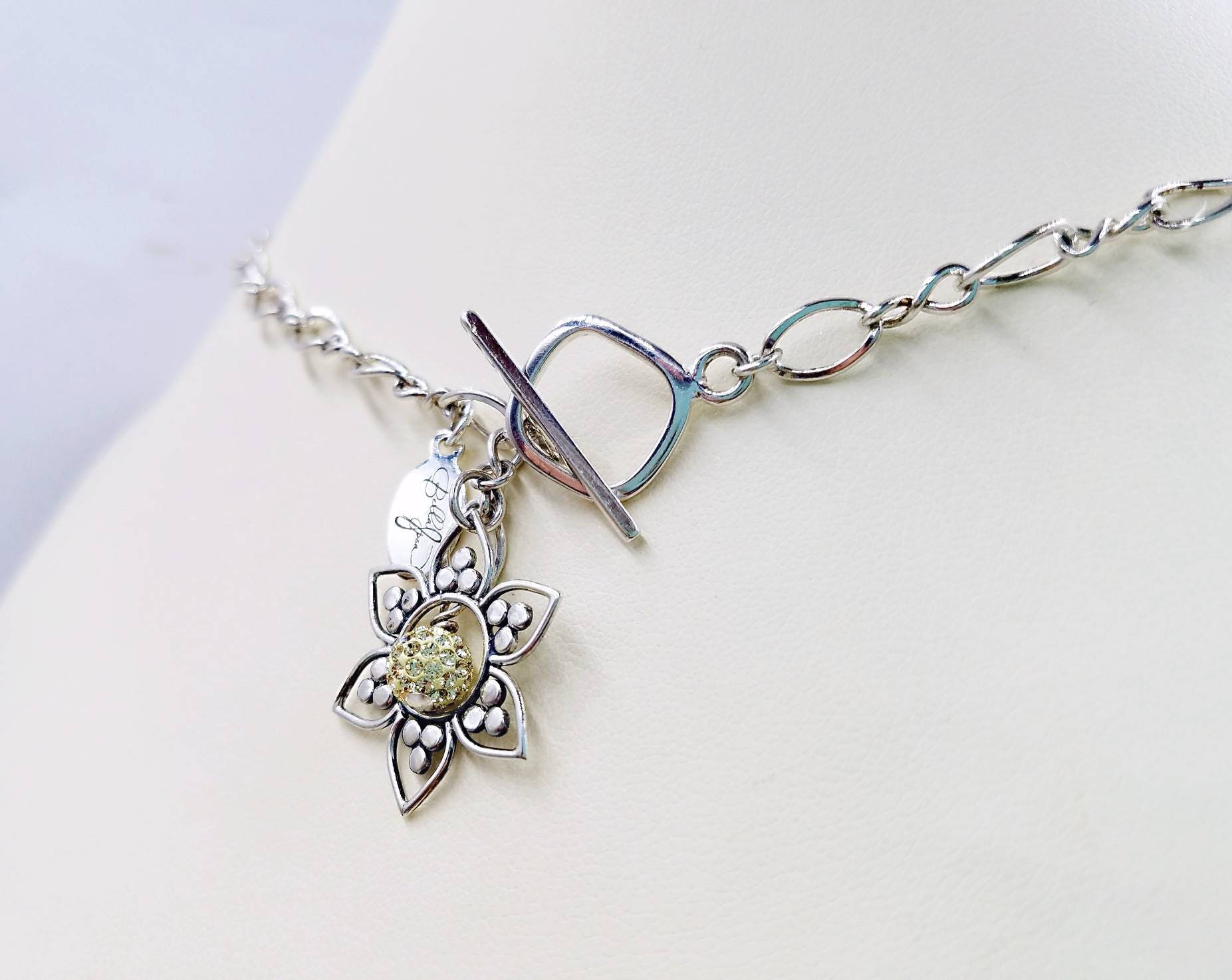 Sterling Silver Heavy Infinity Chain Necklace With 925 Lotus | Etsy