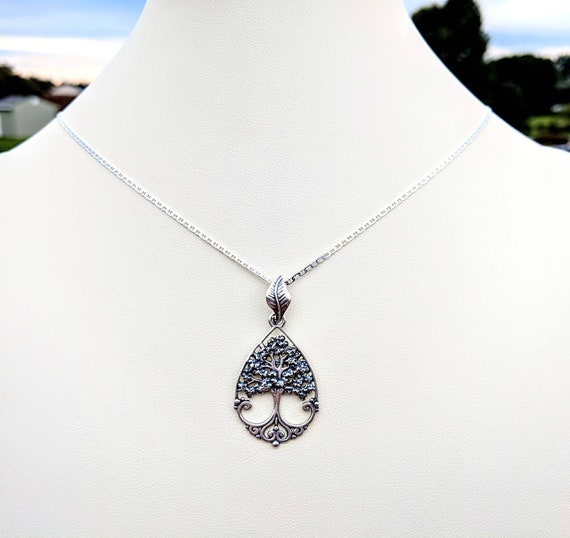 Collana con albero della vita in argento sterling con ciondolo in opale con albero della vita, gioielli con albero della vita per la sua ragazza, donne - Italia