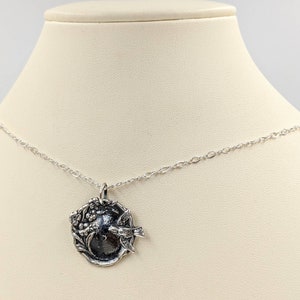 Sterling Silver Bird Necklace; 925 Silver Artisan Pendant with Bird; Dove Necklace; Sterling Silver Dove; Necklace with Dove, Infinity Close