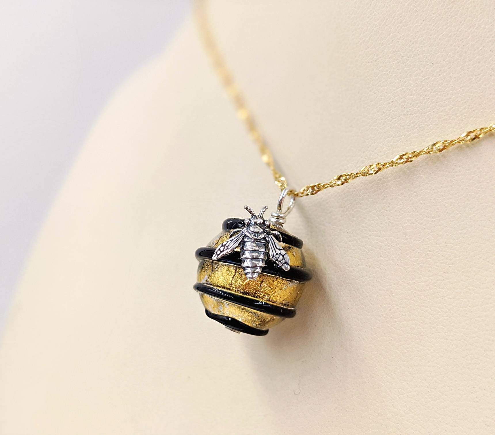 Mixed Metal Bumble Bee Pendant