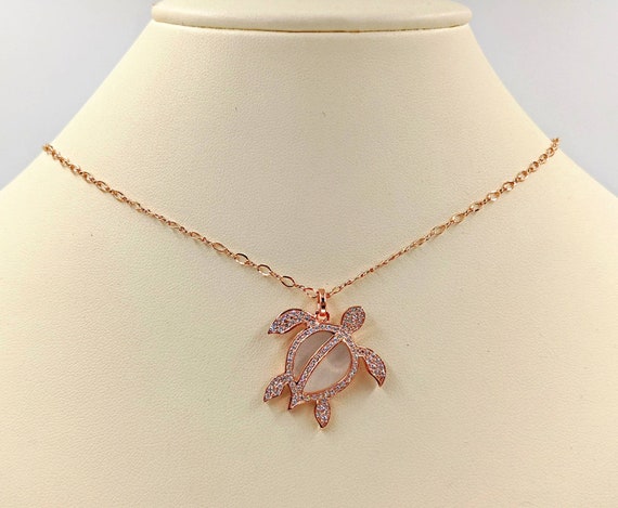 925 rose 2024 gold necklace