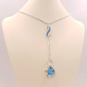Sterling Lariat Necklace w Eternity Ring, Pave Swarovski Infinity & Crystal Heart, CZ  Cross, Infinity Close; Color Options Available