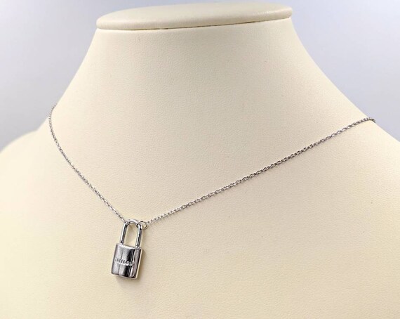 Key to My Heart Silver Padlock Necklace with Sterling Silver Chain