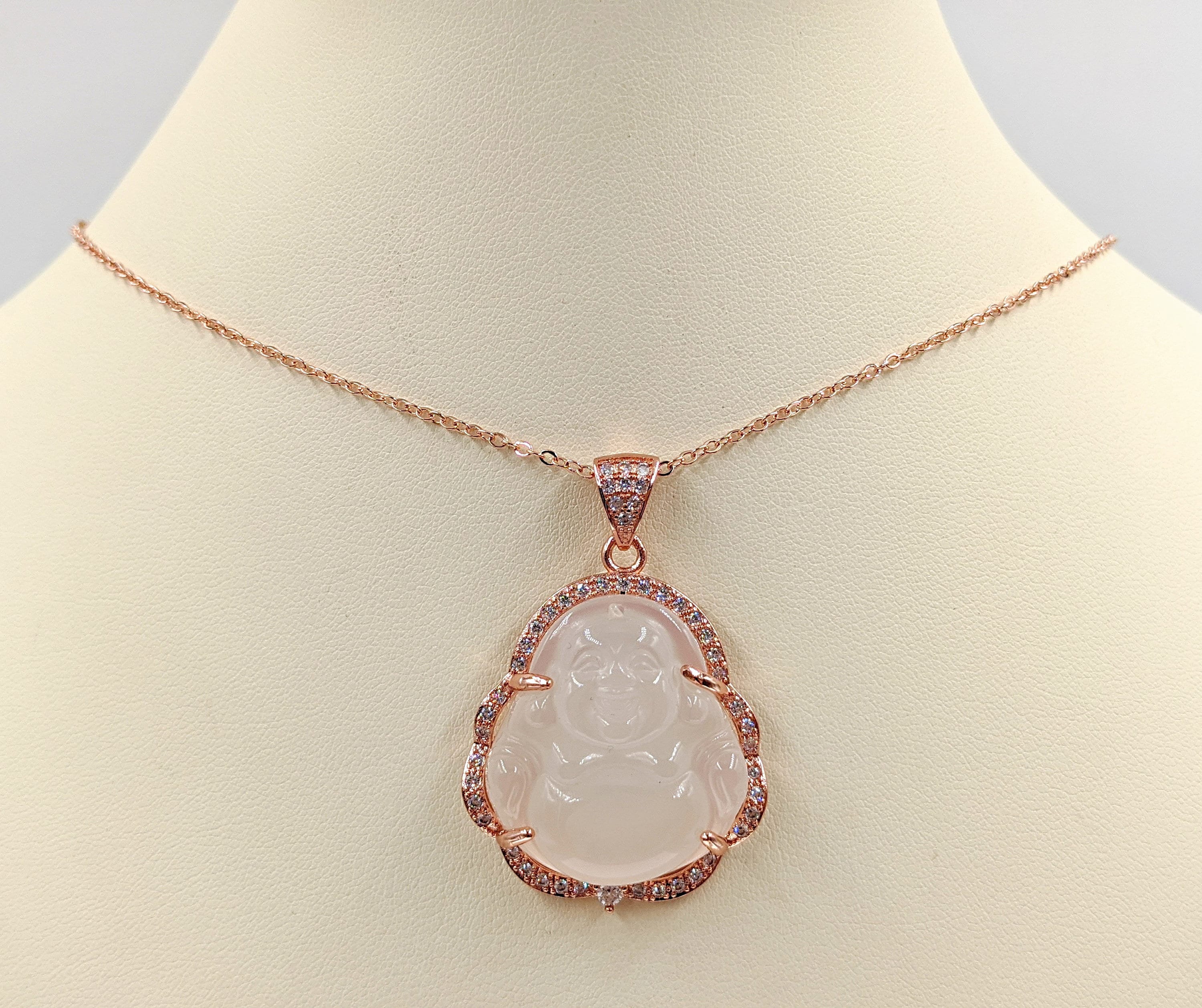 Rose gold buddha pendant discount