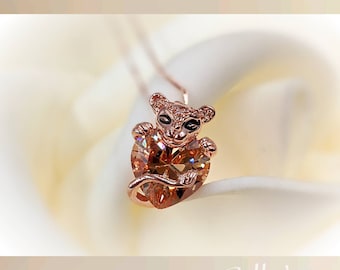 Necklace Pandora Rose Sparkling Lioness Charm 925 Rose Gold Lion