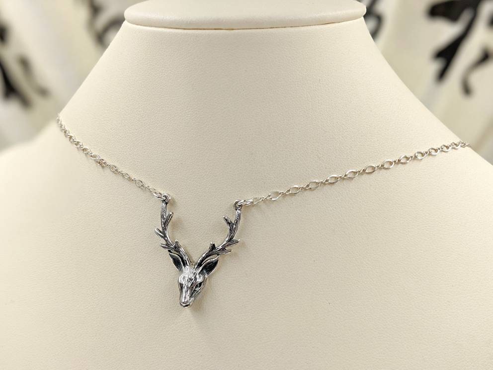 Sterling Silver Buck Necklace; Necklace W Deer; 925 Buck